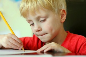 kindergartener doing math 